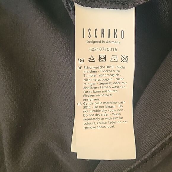 Ischiko Pullover Cotton Stretch Button-Back Lagen Look Top Charcoal Gray Size M - Picture 9 of 13